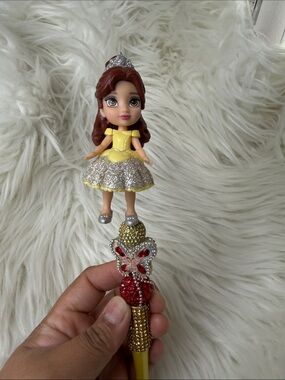 Hand Crafted Yellow & Silver Princess Doll Wand
